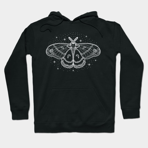 Starry Cecropia Moth Hoodie by CelestialStudio